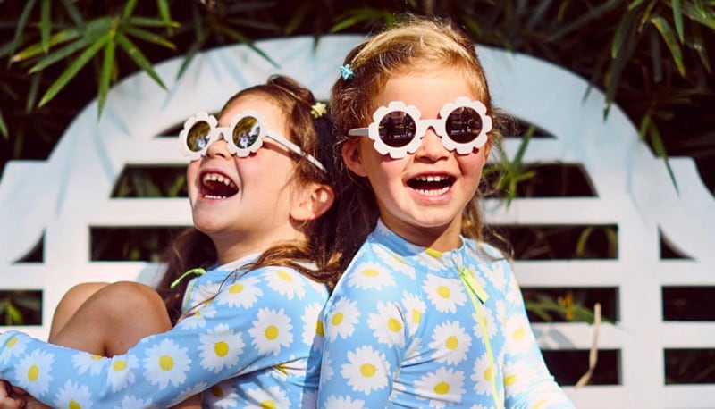 Girls in Babiators Flower sunglasses 